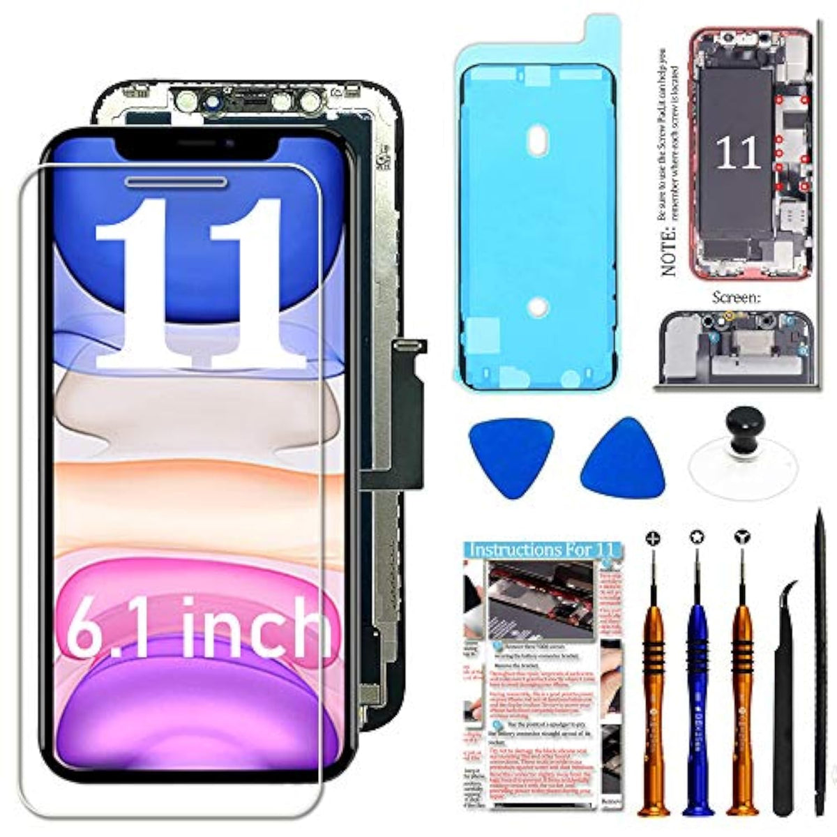 iPhone 11 6.1 LCD Screen Replacement with Digitizer & Repair Tools