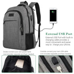 Travel Laptop Backpack, Business Anti Theft Slim Sturdy Laptops Backpack With Usb Charging Port, Water Resistant College School Computer Bag Gift For Men & Women Fits 15.6 Inch Notebook, Grey
