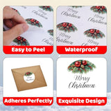 120Pcs Merry Christmas Stickers For Envelopes, 2" Christmas Gift Labels Stickers With Holly Pine Cone, Xmas Labels For Gifts, Xmas Stickers For Holiday Ornament Goodie Bag Xmas Decor