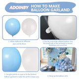 140pcs Blue & White Balloon Arch Kit for Baby Shower, Birthday  Event Decorations