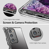 Clear Case for Samsung Galaxy Note 20 Airbag Corners Shockproof Bumper Protective Phone Cover with Hybrid Design Hard PC Back and Flexible TPU Frame