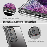 Clear Case For Samsung Galaxy Note 20 Airbag Corners Shockproof Bumper Protective Phone Cover, Hybrid Design Hard Pc Back With Flexible Tpu Frame