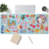 Mouse Pad Desk Mat Large, Anti-Slip Big Mousepad Xxl Large With Stitched Edges, 35.4"X15.7" Mouse Mat For Computer(Sky Blue)