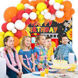 Red Yellow Orange White Balloon Arch Kit 127PCS Firetruck Birthday Baby Shower Party