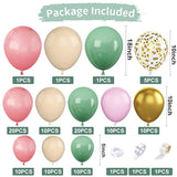 Sage Green Pink Balloon Garland Arch Kit, 116Pcs Retro Pink Apricot Me