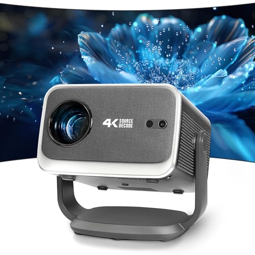 Auto Foucus Projector With Wifi & Bluetooth, 4K Support, Native 1080P, Screen Adjustable, 180° Rotatable Stand, 3D Stereo Sound, Smart Projector For Ceiling Bedroom, Compatible With Hdmi/Usb