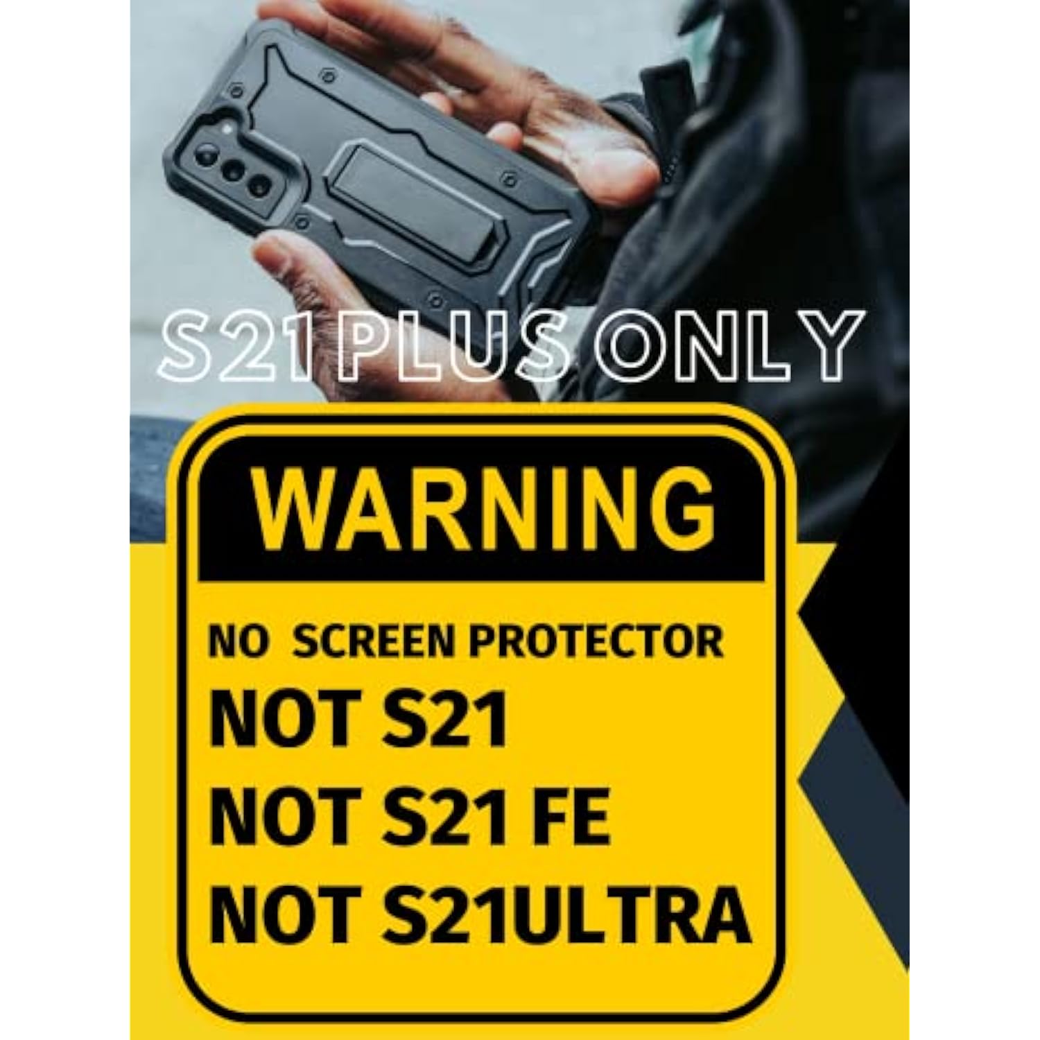 Vanguard Compatible With Samsung Galaxy S21 Plus Case, Military Grade Full-Body Rugged With Built-In Kickstand [Screenless Version] (Red)