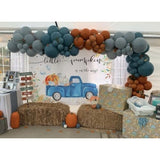 Fall Pumpkin Balloon Arch Kit: Burnt Orange & Blue Baby Shower Decor