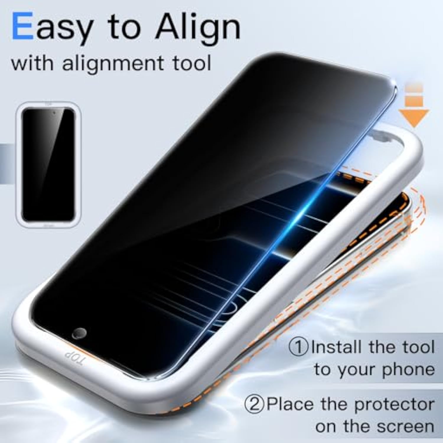 JETech Privacy Screen Protector for iPhone 17 Pro 6.3-Inch, Anti-Spy Tempered Glass Film with Easy Installation Tool, 2-Pack