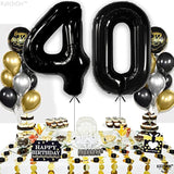 , Giant Black 40 Balloon Numbers - 40 Inch | 40Th Balloons For Men, 40Th Birthday Balloons | Happy 40Th Birthday Decorations For Men, Women | Black Birthday Decorations