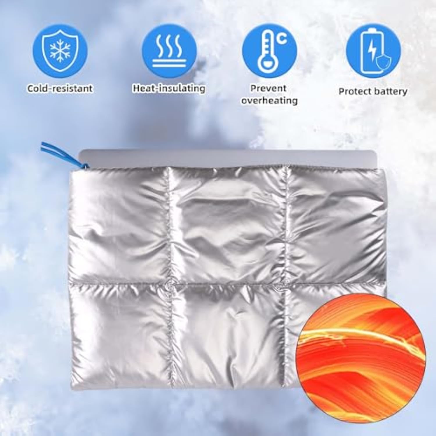 Laptop Case Sleeve, 16X11 Inch Laptop Thermal Case Insulated Computer Bag Warm Cover Bag For 15-16 Inch Computer To Prevent Overcold And Overheat (Silver)