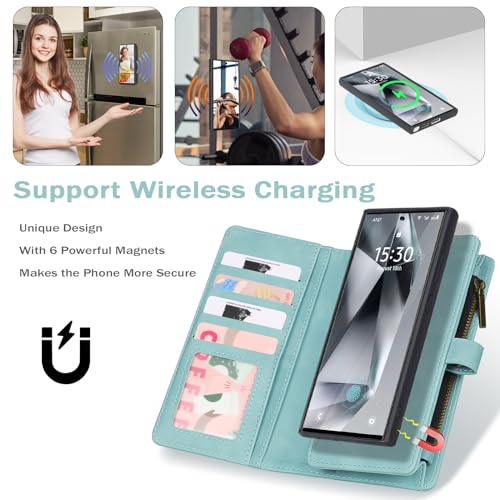for  Galaxy S24 Ultra Wallet Case with Card Holder, Detachable Magnetic Phone Case for S24 Ultra,PU Leather All-Round Protective Phone Case