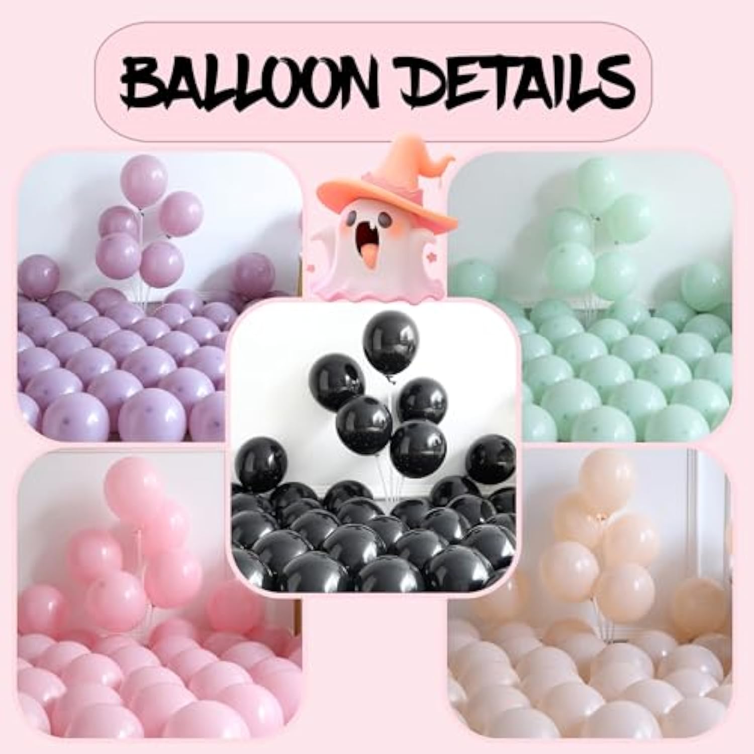 Halloween Balloon Arch Kit: Purple, Green, Pink, Ghost & Witch Foils