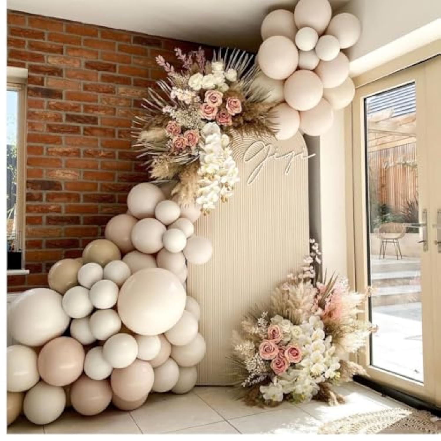 Double Stuffed Neutral Beige And White Sand Balloons Garland Blush Ivory Apricot Balloons Cream White Sand Balloons Arch Kit For Baby Shower Gender Reveal Birthday Boho Party Decorations