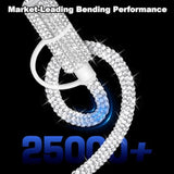 Usb C Cable For Iphone Charging Cord [Mfi Certified] 2 In 1 Multi Fast Charging Cable Usb A To Usb C/Phone Bling Sparkling Diamond Cable For Women 4Ft For Iphone 16, Galaxy S25-Silver