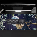 Cute Sloth Gaming Mouse Pad, Large Desk Mat With Animal And Moon, Rubber Non-Slip Extended Funny Whimsical Mousepad, Office Home Decor Accent, Gifts For Animal Lovers, 31.5X11.8X0.12In