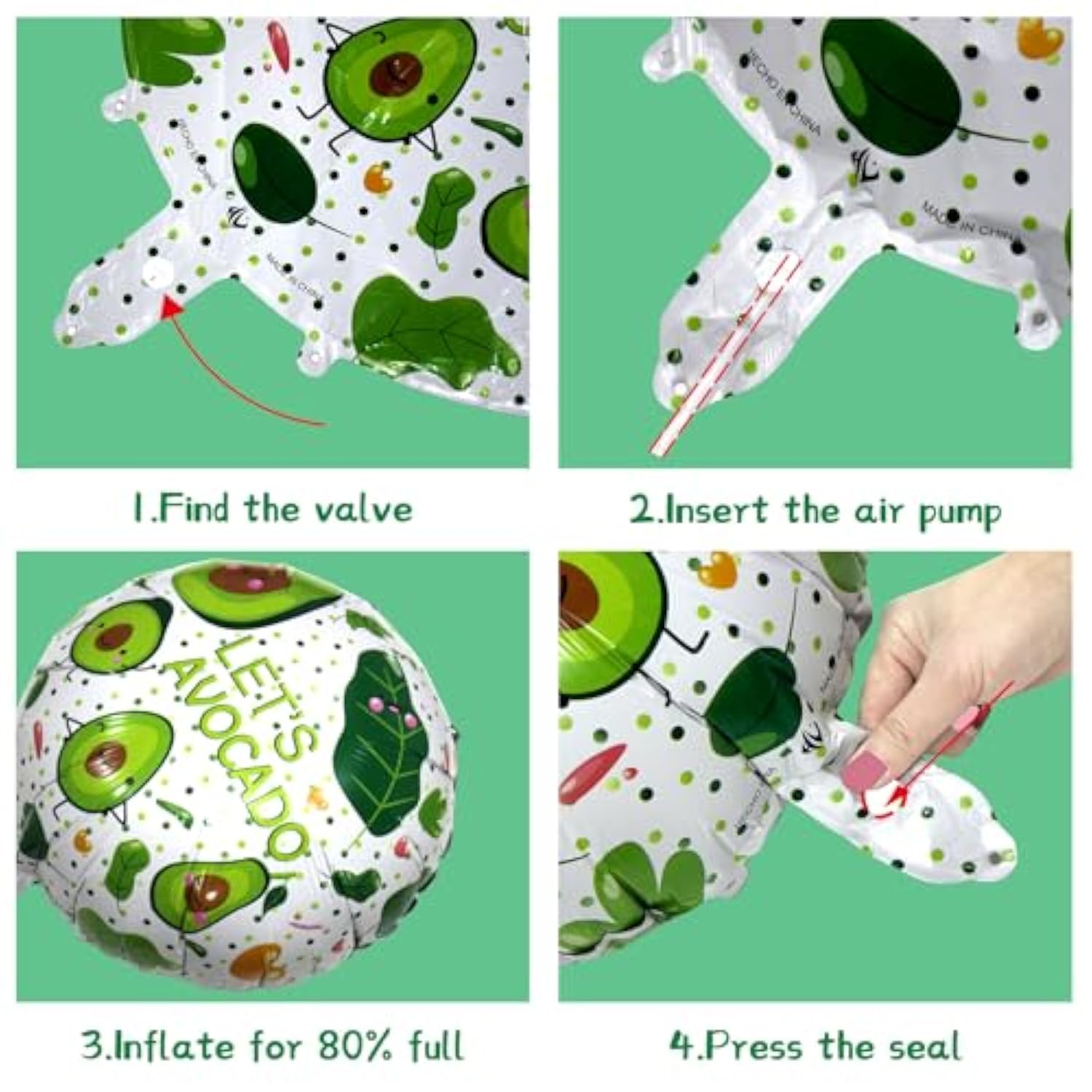 18PCS Fiesta Balloons Taco Cactus Avocado Cinco de Mayo Party Decoration