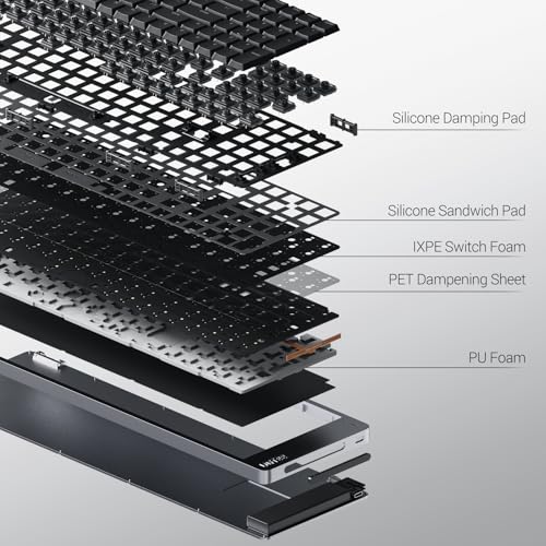 Flow2 Low-Profile Mechanical Keyboard, Aluminum Alloy With Pulse Tactile Switches, Rechargeable Wireless Keyboards With 3 Mode Connections For Windows, Macos (Space Gray, 84 Keys)