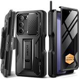 For Z Fold 5 Case, [With Privacy Screen Protector & Slide Camera Cover] [S Pen Holder & Hinge Protection] Military Drop Phone Case For Samsung Galaxy Z Fold 5 With Stand & Belt Clip, Black