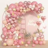 174Pcs Boho Blush Pink Balloons Arch Garland Kit, Retro Dusty Pink Balloons Nude Rose Gold Confetti For Girls Baby Shower Weddings Birthday Bachelorette Party Decorations