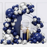 134pcs Blue & Silver Balloon Garland Kit for Parties, Baby Showers  More