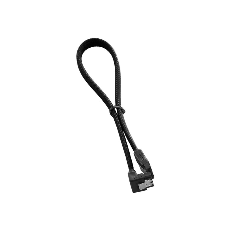 CableMod ModMesh Sleeved Right Angle SATA 3 Cable (Black, 30cm)