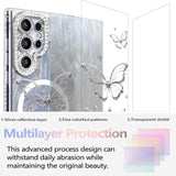 Compact Samsung Galaxy S25 Ultra Phone Case with Magnetic Protective Camera Lens Frame, Soft Shockproof Design, Silver Aesthetic