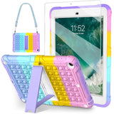 Ipad 5Th/6Th Generation Case Pink Purple For Kids Girls With Glass Screen Prot