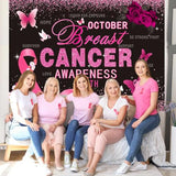 7X5FT Breast Cancer Awareness Backdrop Pink Ribbon Love Hope Party Banner