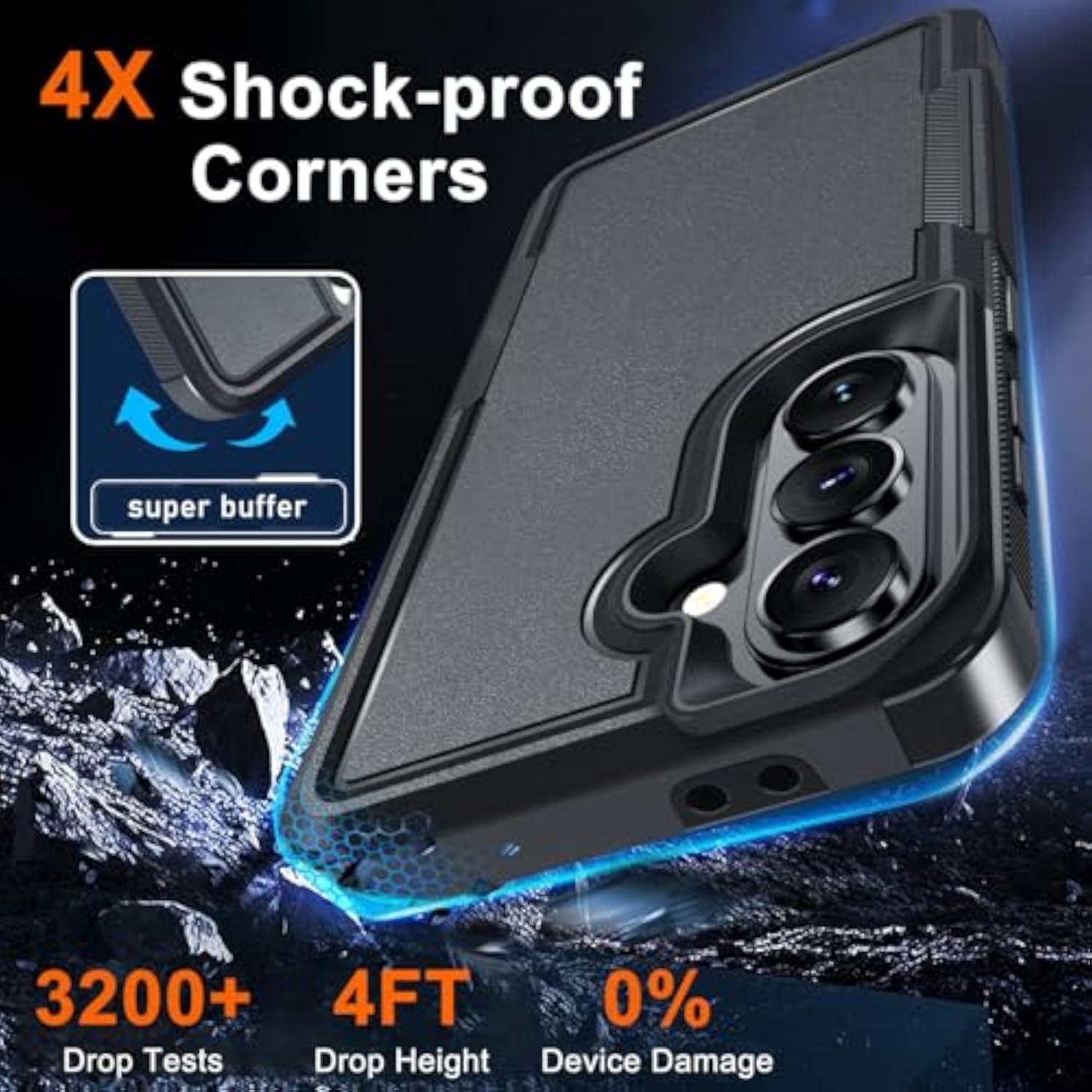 Samsung Galaxy A37 5G Phone Case with Matte Black Finish and Built-in Screen Protector