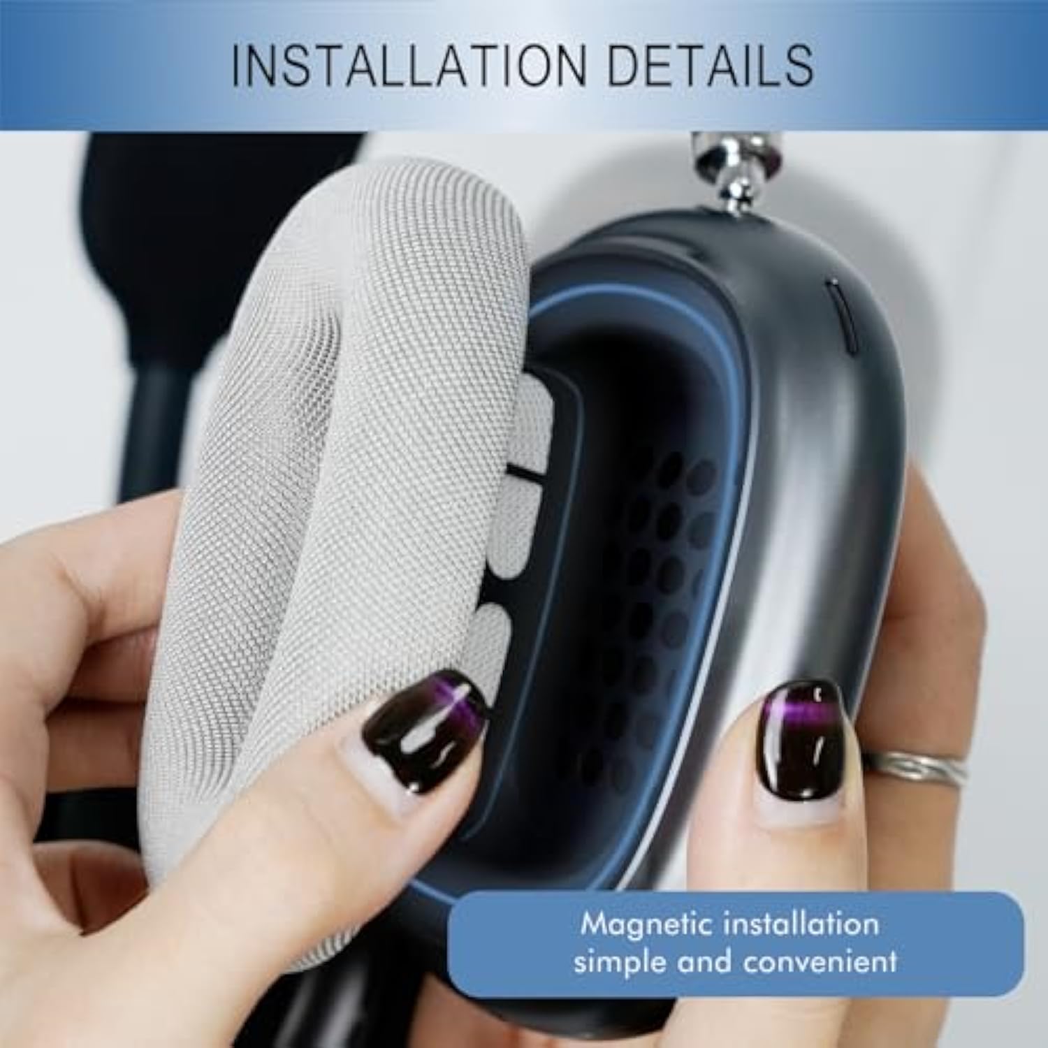 Upgraded Ear Cushions Replacement Earpads For Apple Airpods Max Headphones, Mesh Fabric Ear Pads Cover With Memory Foam And Magnet For Airpods Max (White)