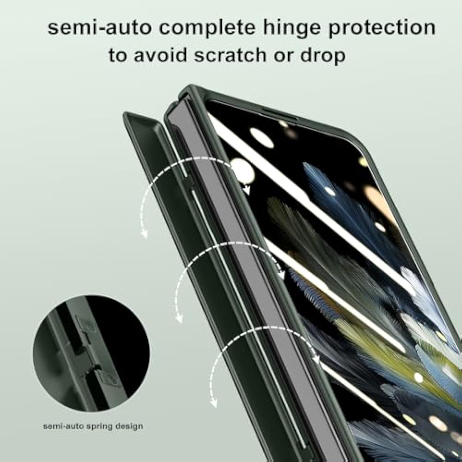 For Oneplus Open Case, Built-In Screen Protector, Full Hinge Protection, Metal Kickstand, Camera Protection, Thin & Slim Cover 5G 2023-Black