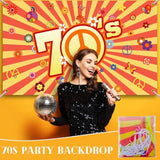 70S Party Backdrop Back To 1970'S Hippie Groovy Decorations Daisy Flower Peace Sign For Birthday Party Supplies Banner Photo Props