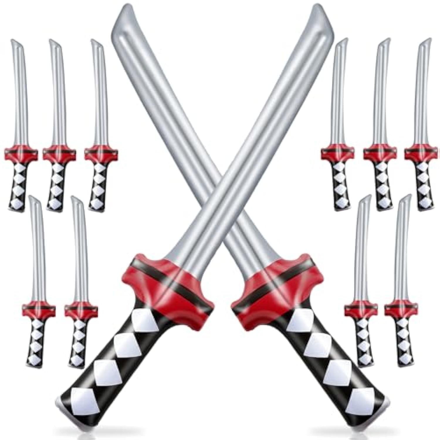12 Pcs Inflatable Ninja Samurai Sword, Inflated Katana Sword Toy, Blow Up Ninja Swords For Party Favors Cosplay Samurai Theme Party