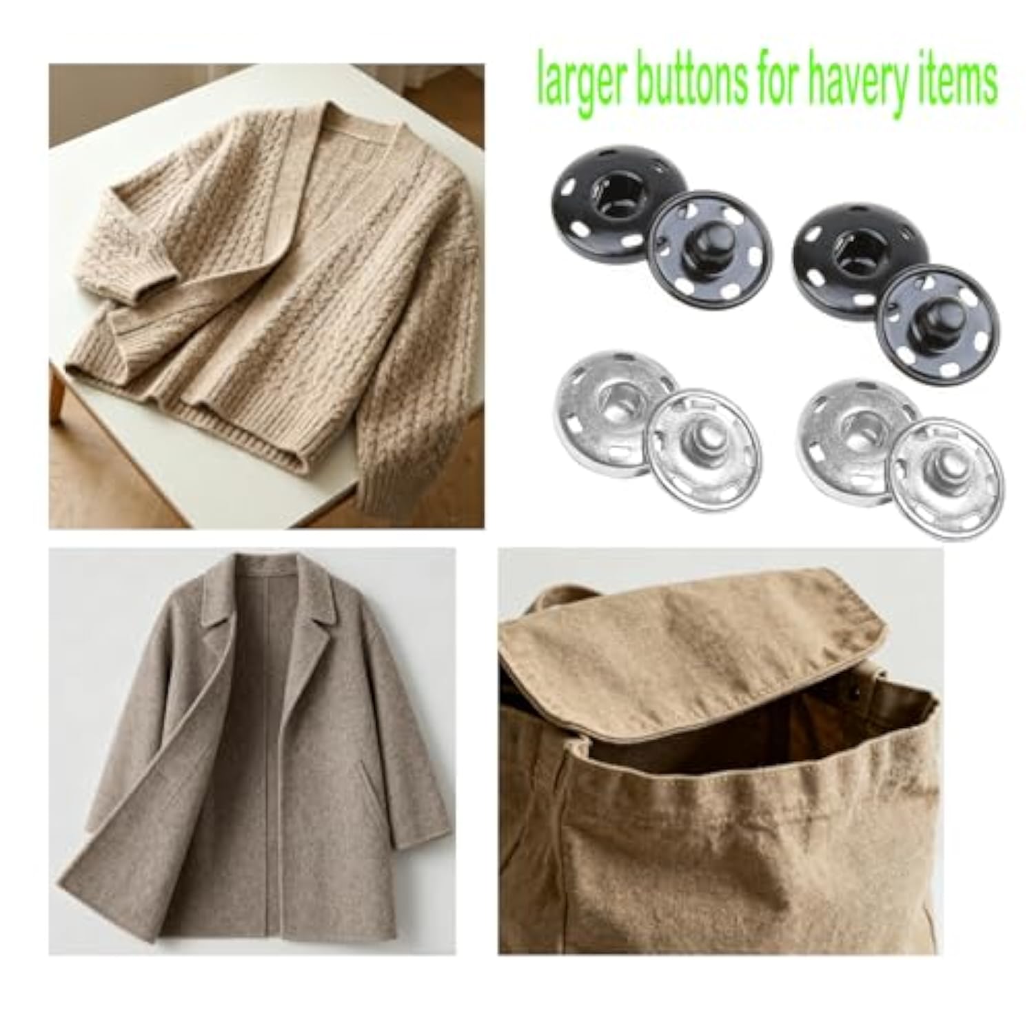 Sew On Snap Large Buttons 12 Sets Big Metal Snap Fastener Buttons Pres