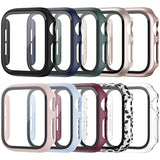10 Pack Case For Apple Watch Series 3/2/1 38Mm With Tempered Glass Screen Protector, High Definition Scratch Resistant Hard Pc Bumper Cover For Apple Watch Accessories (10 Colors, 38Mm)