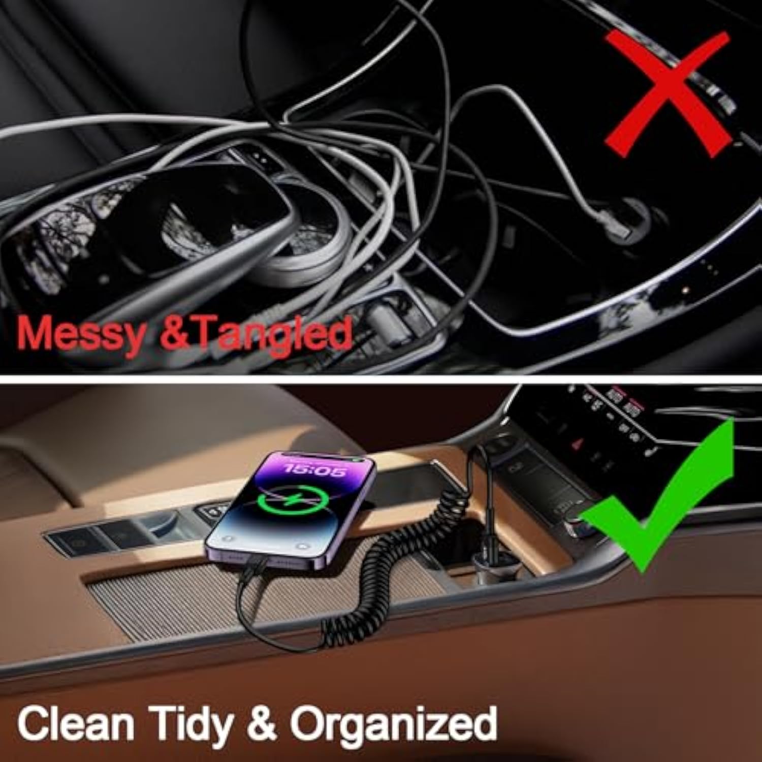 Coiled Lightning Iphone Charger Cord Fast Charging 6Ft/2Pack [Apple Mfi Certified] Compatible With Iphone 14 13 12 11 Pro Max Xr Xs X 8 7 6 Plus Se,Ipad,Ipod,Retractable Car Charger Carplay Long Cable
