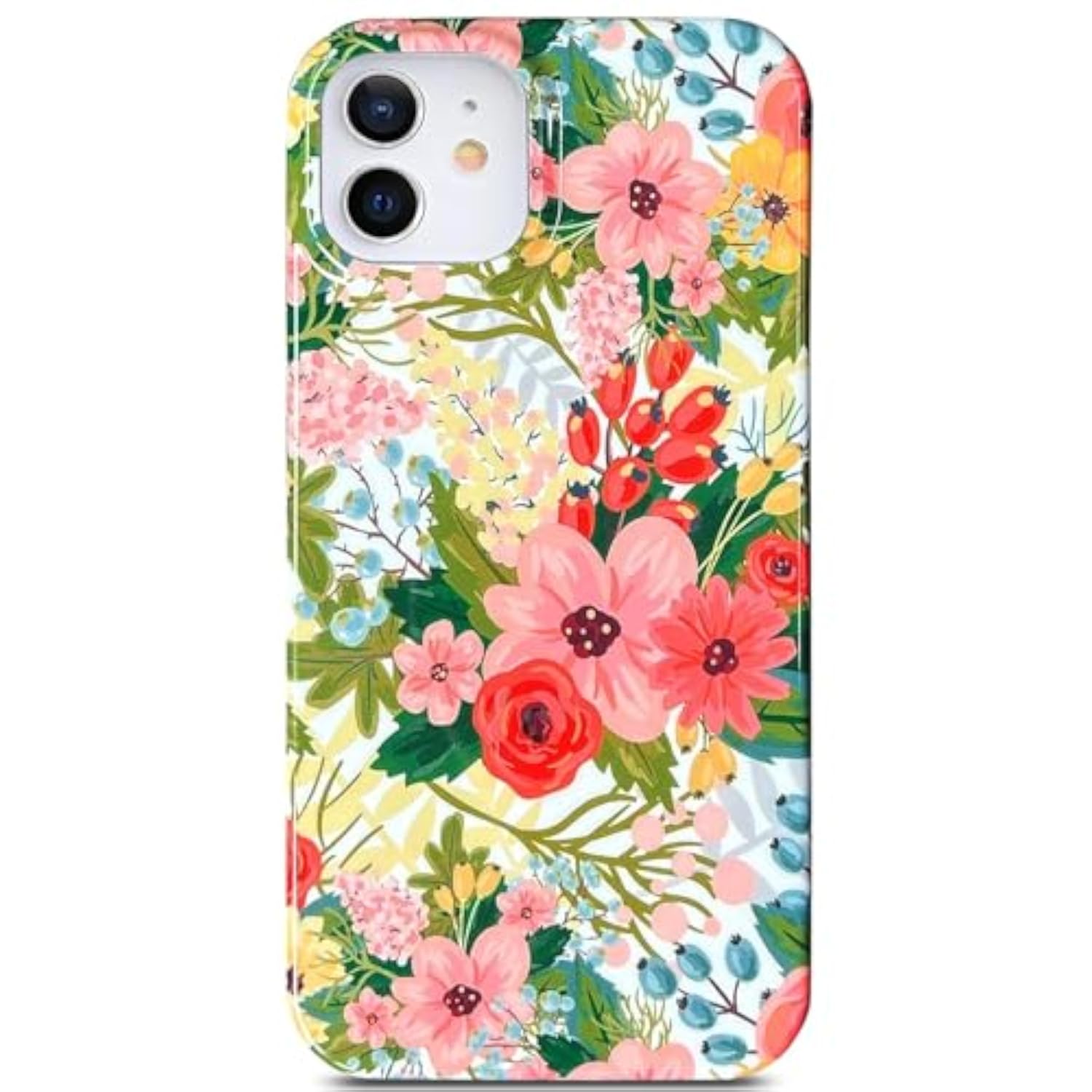 Modern Floral Pattern iPhone 11 Case 6.1" Slim Soft TPU Shockproof Cover Protective Phone Case for Women Girls
