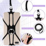Universal Phone Lanyard, Cell Phone Lanyard Neck Strap 2 In-1 Phone Strap With Finger Ring Holder Compatible With Most Smartphones (Black)