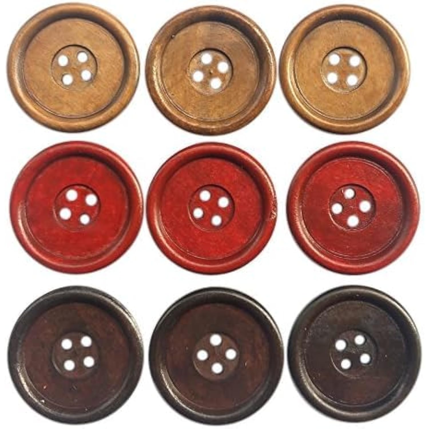 30Pcs Big Size 40Mm 1 1/2" Round Wood Buttons 4 Holes Craft Sewing But