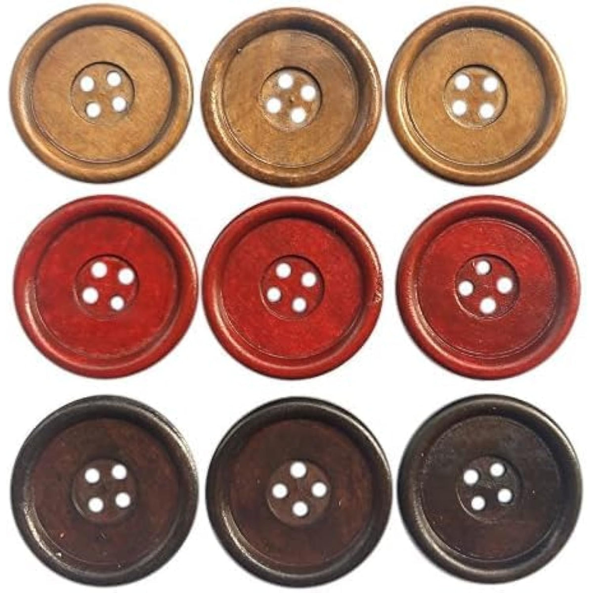 30Pcs Big Size 40Mm 1 1/2" Round Wood Buttons 4 Holes Craft Sewing But
