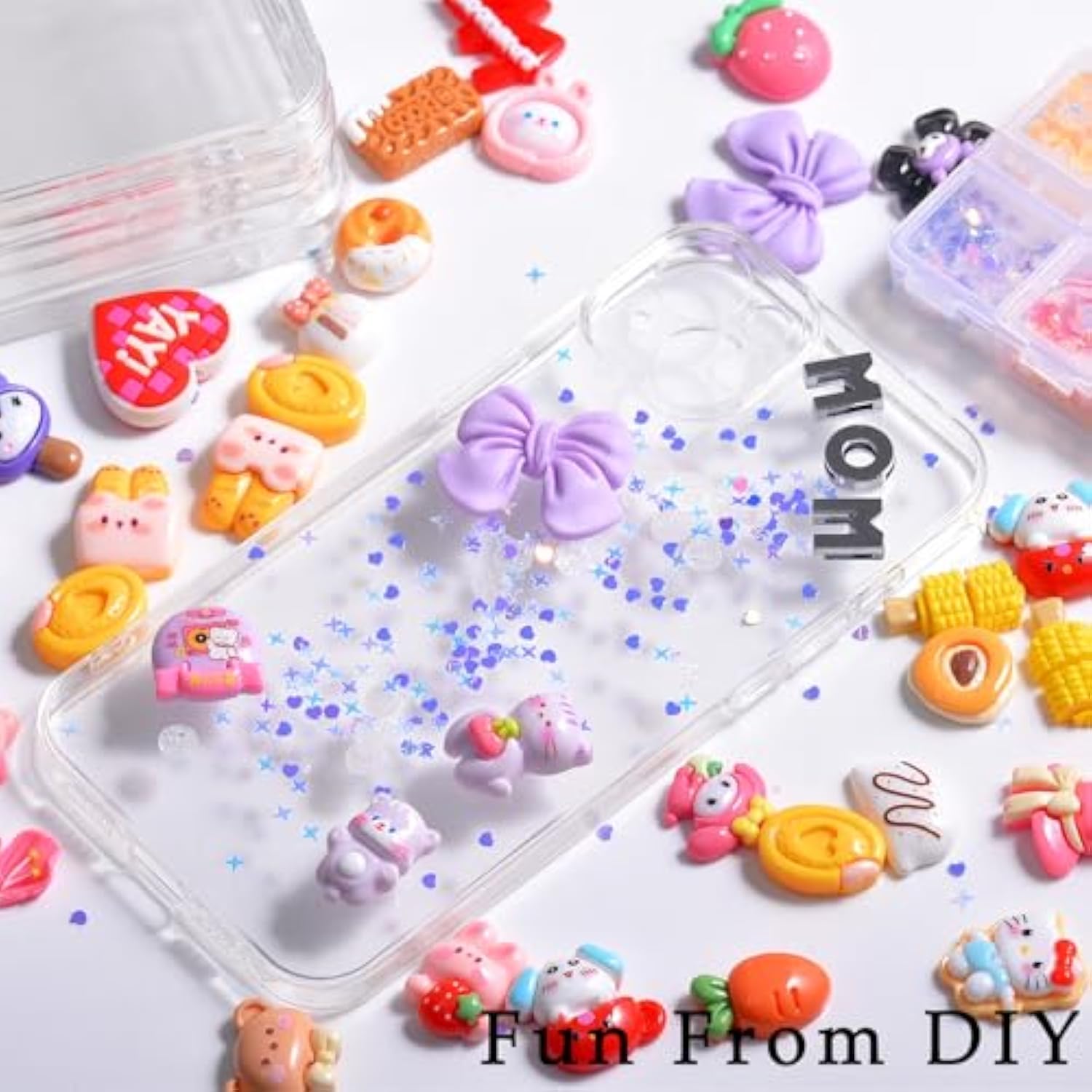 5 Pack Phone Junk Case For Iphone 13 14 15 16, Diy Decorative Clear Crystal Transparent Cases For Custom Design (For Iphone 14 Plus & 15 Plus)