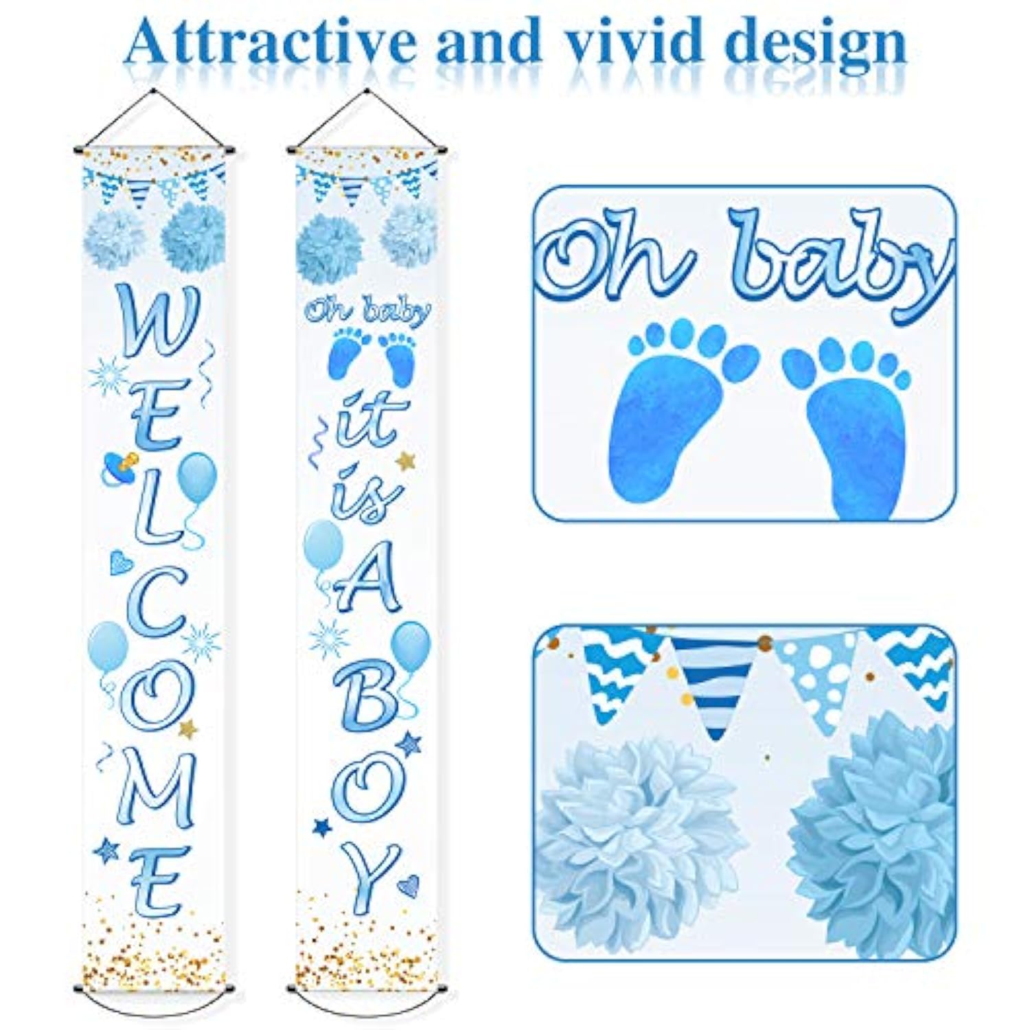 Baby Shower Decorations 71 X 12 Inch Welcome It Is A Boy Banner Backdrop Background Door Hanging Porch Sign For Baby Shower Gender Reveal Party Photo Prop Backdrop Supplies