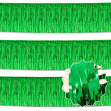 3 Pack 10 Ft Green Foil Fringe Garland Metallic Streamers Tinsel Banner Wall Hanging Garland Backdrop For Parade Floats, Halloween, Christmas, Thanksgiving, New Year Party Decorations