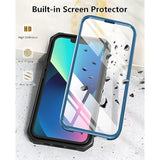 For Iphone 13/14 Protective Case: For Iphone 16E Cover Heavy Duty Military Grade Hard Protection Shock Proof Grip | Durable Dual-Layer Design With Built-In Kickstand Blue