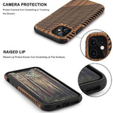 Compatible With Iphone 11 Case Wood Grain Outside Design Tpu Hybrid Case (Wood & Leather)