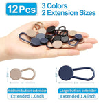 12Pcs Button Extenders For Jeans, Pants Waist Button Extender For Women Men, 3 Colors Pant Waistband Expander, Pants Waist Extension 1-1.4 Inches