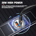 Usb C 60W Car Charger Fast Charge, Pd 30W & Qc 30W Dual Port, Metal Body Fast Charge Adapter With Flush Fit Pull Ring, Car Accessories Universal For Iphone 13 12 11 Pro Max Xs, Samsung Galaxy