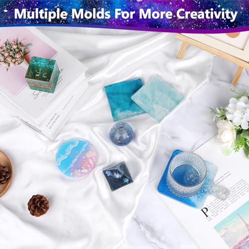 Epoxy Resin Kit For Beginners, Resin Kit With Molds, 18Oz Epoxy Kit With Dried Flowers, Measuring Cups And Resina Supplies