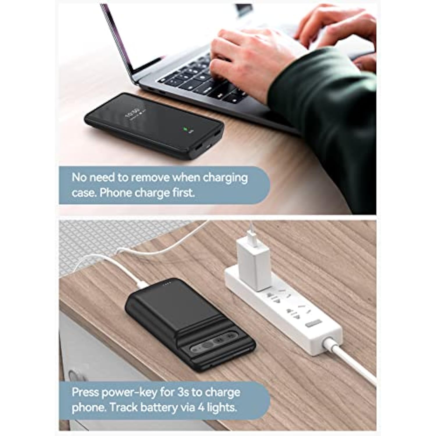 Battery Case For Google Pixel 7 Pro, 10000Mah Ultra Powerful Rechargeable Charging Case, Protective Extended Backup Charger For Google Pixel 7 Pro 5G - 6.7 Inch